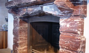 The marble fireplace in Summer 2011, taken from a similar angle