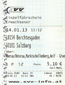 RVO/SVV Bus Ticket for Berchtesgaden-Salzburg