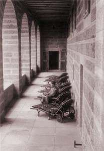 Adolf Hitler takes in the view from the sun terrace, during what would have been a very rare moment of solitude