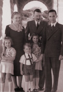 Hitler with Joseph and Magda Goebbels and their first three children Hildegard, Helmut and Helga