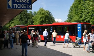 The recently-built bus terminus and ticket office at the Hintereck