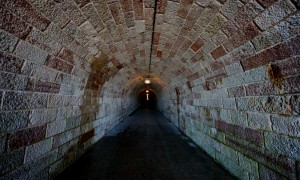 The 126-metre tunnel connecting the elevator to the Parkplatz